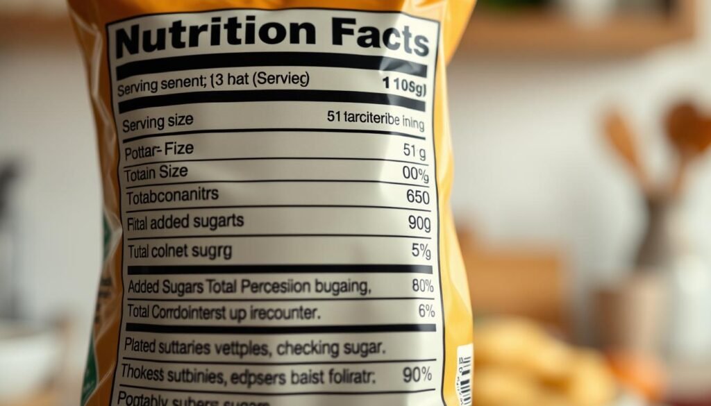 Reading nutrition facts label