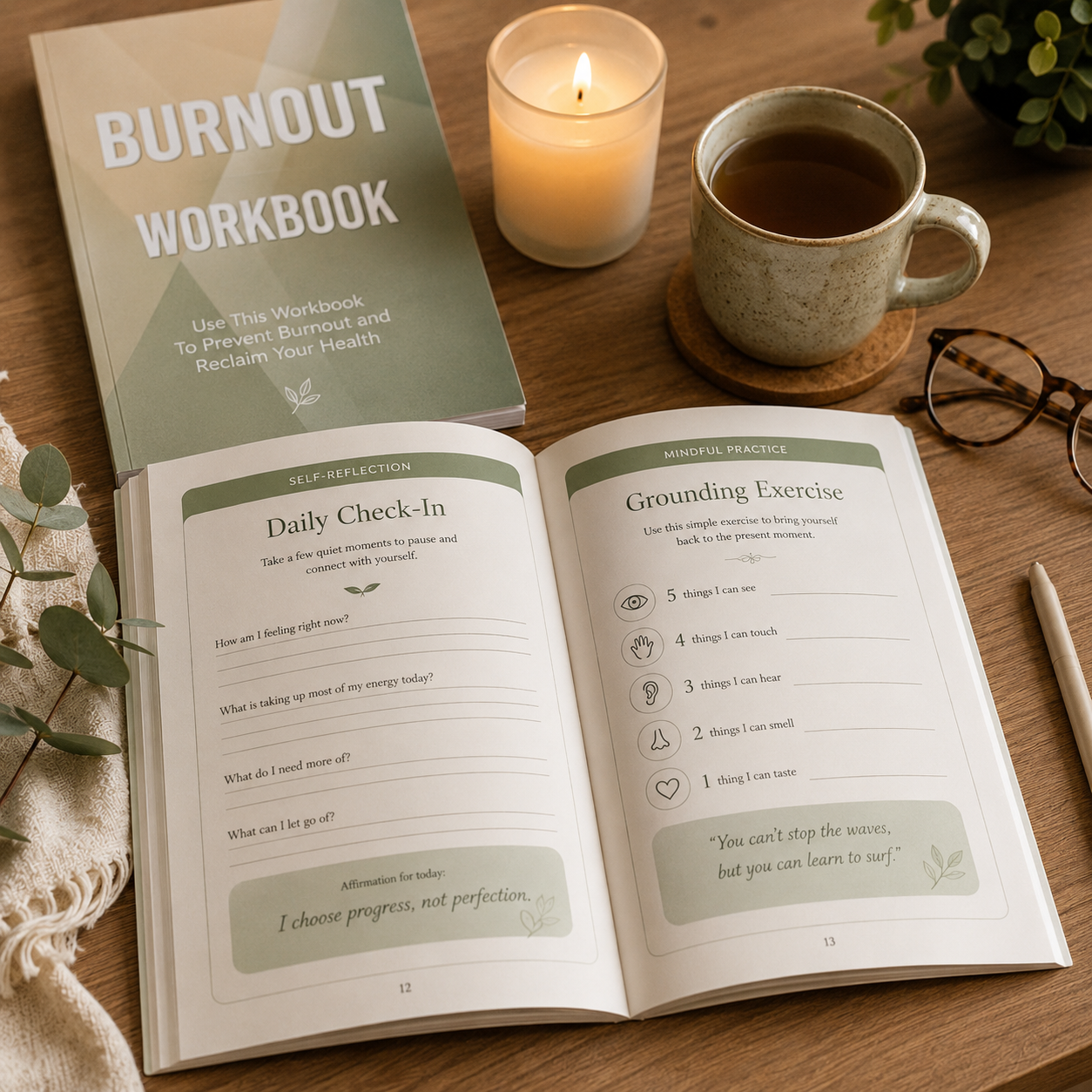 Burnout Workbook printable reflection pages placeholder