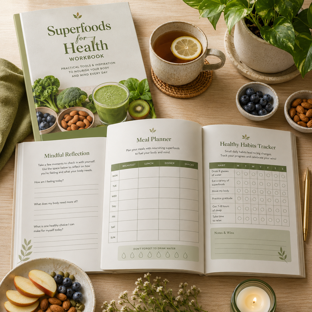 Superfoods for Health Workbook guided nutrition planner placeholder